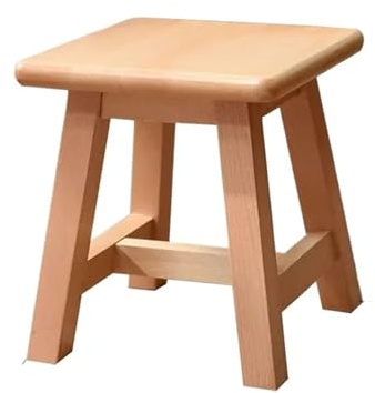Toalettbordspall, fotpall, Fotpall i gummiträ, läder, flerfärgad(K)