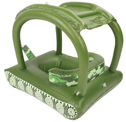 Jiawu Galleggiante Gonfiabile per Piscina per Bambini con Tettuccio, Seggiolino di Sicurezza per Neonati Anelli Galleggianti per Piscina a Forma di Auto per Neonati di Età da 1 a 3