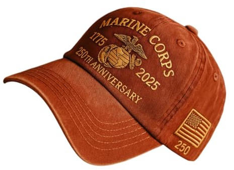 MARCBUSE Cappello da baseball con ricamo Marking 250 anni di Marine Corps comodo cappello da baseball in cotone per varie occasioni indossare berretto da baseball commemorativo, B, Taglia unica