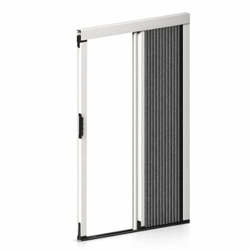 Zanzariera Plissettata Porta Finestra 120x240 cm diversi colori (Bianco)