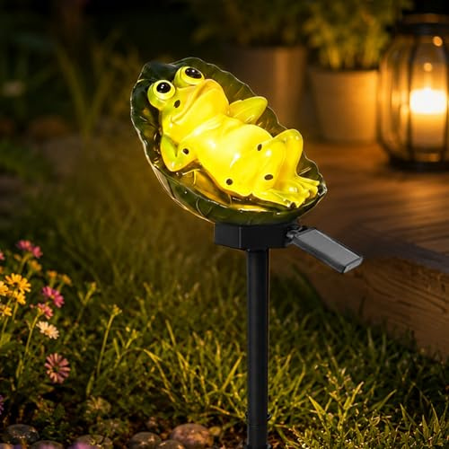 Decorazione a Forma di Rana Solare da Giardino,Statua di Rana Solare
