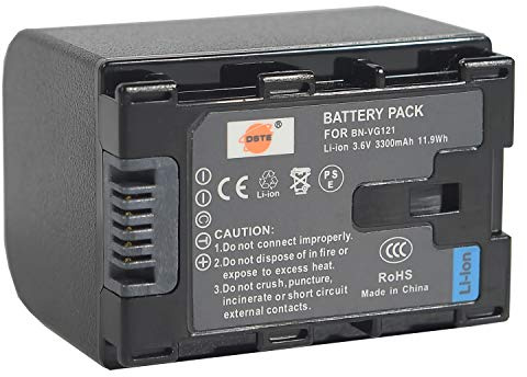 DSTE Rechange Batterie pour JVC BN-VG121 GZ-E10 GZ-E100 GZ-E100SEU GZ-E105BEK GZ-E105BEU GZ-E105REK GZ-E10AUS GZ-E10B GZ-E10BUS GZ-E10RUS GZ-E10SEK GZ-E10SEU GZ-E15 GZ-E15BEK GZ-E15BEU