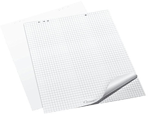 Q-Connect KF01980 Flip Chart-block, Flip Chart-papper – tillbehör flippkartblock rutig 80 g