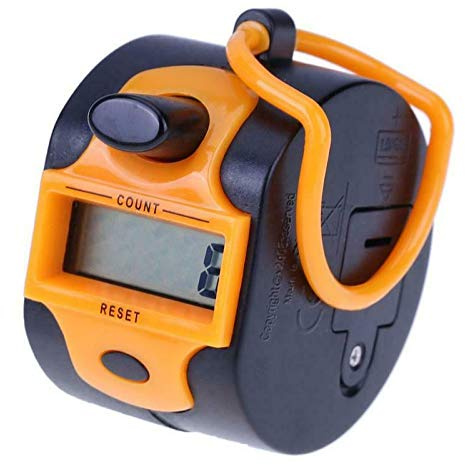 Compteur de doigts numérique à 5 chiffres pour tour/sport/entraîneur/école/événement Orange