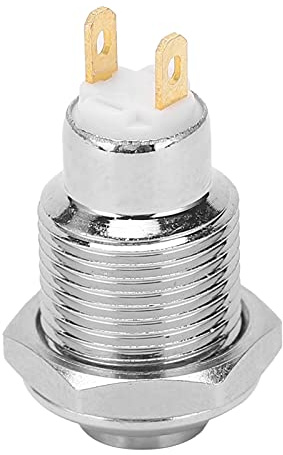 Boutons Poussoirs Momentanés en Métal Etanche 10mm Interrupteur Bouton Poussoir en Acier Inoxydable, Interrupteur de démarrage 3V
