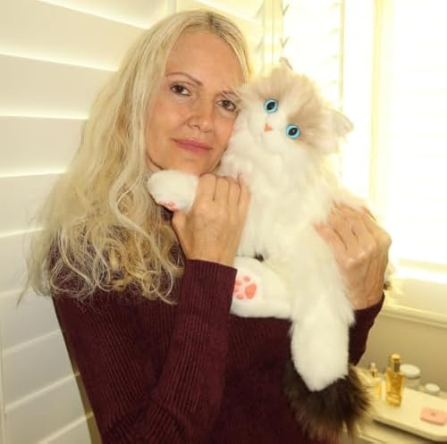 Robot interactif en peluche Chongker avec réponse vocale, battement de cœur et ronronnement, cadeau pour parents et personnes âgées