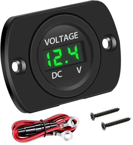 Linkstyle DC 12V 24V LED Digital Voltmeter, Waterproof Battery Voltage Gauge with Reverse Polarity Protection for Car Motorcycle Boat RV Solar
