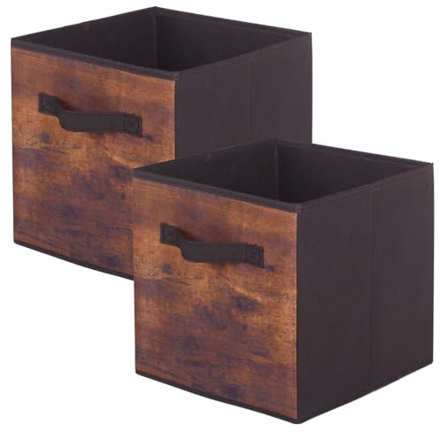 powerking Contenitore di stoccaggio, cubi pieghevoli di stoccaggio del tessuto e cassetto dell'organizzatore di stoccaggio del panno per armadio e giocattoli di stoccaggio, 2 Pack