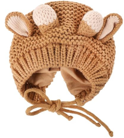 VALICLUD Warme Ohrenschützer Mütze Mit Ohrenklappen Gestrickt Mit Cartoon-Muster Für Winter Reisen Und Geburtstage Baumwollfutter Für Komfort