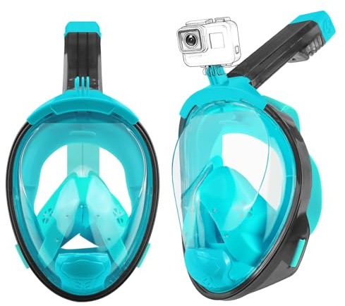 Aischens Maschera da Snorkeling per Adulti, Maschera Subacquea Unisex con Visuale Panoramica 180°, Anti-Fog & Anti-Perdite, Compatibile con Fotocamere Sportive, Maschera per Immersioni (Verde)