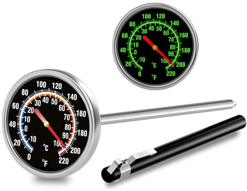Meat Thermometer - Instant Read Food Thermometer with 5.5-Inch Stainless Steel Probe for Cooking, Steak, Bread, Chicken, Grilling, Milk, Tea & Coffee - 1.5-Inch Dial Kitchen Temperature (1PCS)