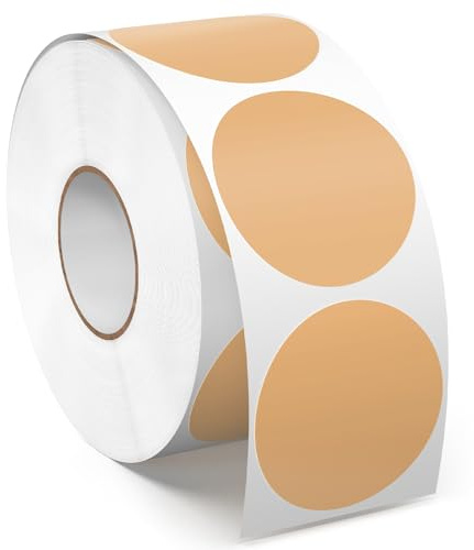 Meitaat 1000 Pezzi Adesivi Rotondi Marroni 38 mm Etichette Adesive Circolari in Vinile Impermeabili per Ufficio e Magazzini