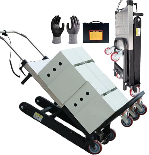 pedenencelia Carretilla Eléctrica para Subir Escaleras De 500 W/850 W con Orugas De Goma para Mudanzas. Plataforma para Subir Escaleras De Alta Resistencia 500w(1battery)