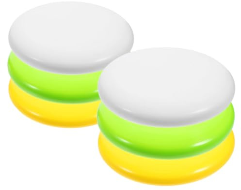 Veemoon Lot de 6 Disques de Golf Disc Golf pour Débutants, Disques D'entraînement en PE Légers et Résistants, Grand Format Blanc, Jaune et Vert, Marqueurs de Putter pour Jeux en Plein Air