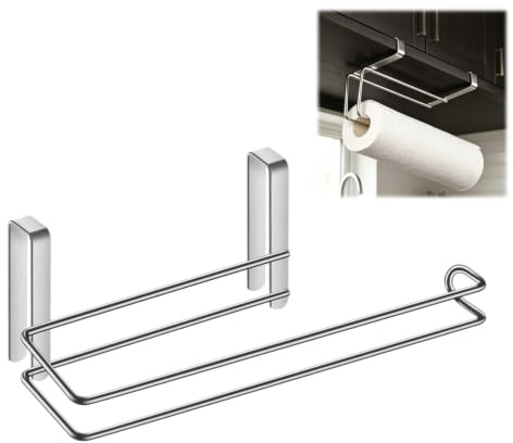 304 Stainless Steel Kitchen Roll Holder Under Cabinet, Towel Holders | Under Cupboard, 10 inches, Portable, for Kitchen & Bathroom, Space-Saving, Sturdy and Durable