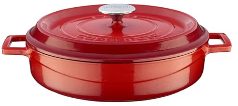 Lava Signature Enameled Cast-Iron Multi-Purpose Braiser Oven - 3-1/2 Quart, Cayenne Red
