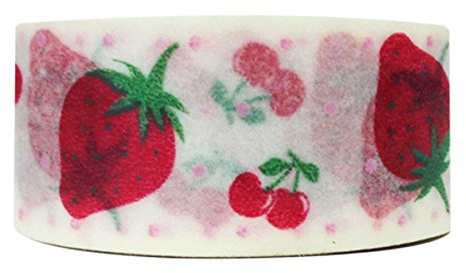 Wrapables Floral and Nature Washi Masking Tape, Strawberries and Cherries