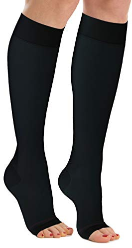 Relaxsan Antitrombo M0350A (1 Paio - Nero, L) gambaletti punta aperta antiembolismo per degenza K1 compressione graduata 18-23 mmHg