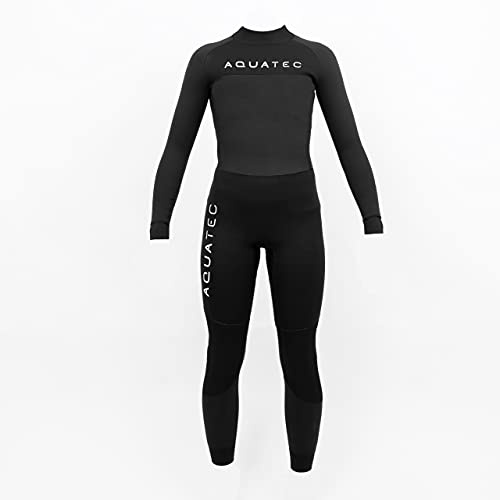 AQUATEC Full längd våtdräkt för barn - 6 storleksalternativ [5-16 år] | 2 x neoprentjocklekar: 2 mm och 4/3 mm | Våtdräkt för hela kroppen | Vattensporter, simning och mer (11-12 år, 4/3 mm tjocklek)