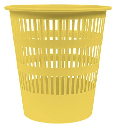 DONAU Abfallkorb Papierkorb Mülleimer 12 Liter/Gelb Pastellfarbe/Kunststoff/Für Büro Küche Stabil Ökologisches PP-Produkt Rissbeständig/ 1 Stück