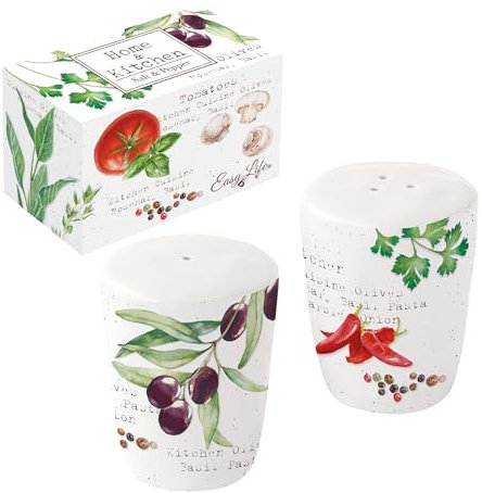 EASY LIFE SALIERA & POIVRIERE IN PORCELLANA IN SCATOLA REGALO