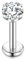 Cizme 925 Silber Lippenpiercing 16G 6mm Labret Lippensteg Knorpel Tragus Nasenschraube mit CZ Ohrring Körperschmuck