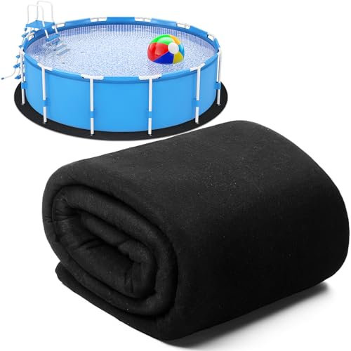 Tinideya 1 Packung runde Pool-Auskleidung, 5,5 m, stark, langlebig, pannensicher, Bodenmatte, Polyester, Geotextil, oberirdisches Poolzubehör, zarte Bodenunterlage für Schwimmbäder, Badewanne