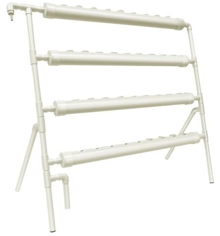 OMGGYER Hydroponic System PVC Hydroponic Tower Grow Kit, 36 Löcher 4 Rohre Hydroponik Aeroponic Tower Erdlose Pflanzenanbau Hydroponic Kits, Haus Balkon Garten Hydroponisches Anzuchtsystem