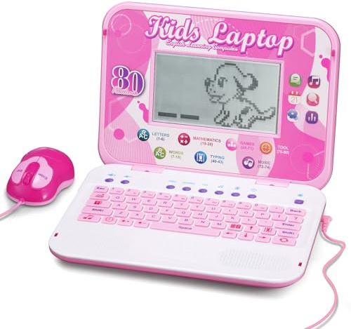 LESHITIAN Kids Laptop, Large Screen, 80 Learning Activities, Educational Learning Computer for Kids Ages 5+