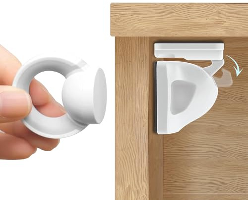 Booboo® Magnetic Child Safety Cupboard Locks for Children x8 Locks + x1 Key, Baby Proofing for Kitchen, Cabinets and Drawers, 30 Second Install No Drilling Strong Adhesive