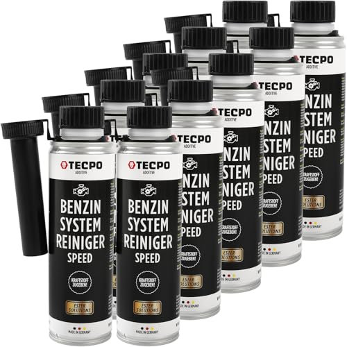 TECPO 10 x detergente per sistema di benzina, 300 ml, detergente per benzina, detergente per motori