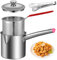 Trendecor 2L Frittiertopf, Frittiertopf mit Sieb 304 Edelstahl Öil Filter Pot Fettbehälter mit Clip und Deckel Fettbehälter Rostfreier Stahl Speckfett für Aufbewahrung von Brat Kochfett
