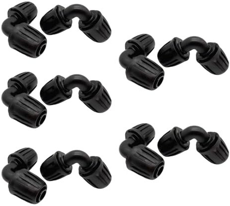 Connecteur Coude L-Joint 13 mm (1/2 Pouces) pour Tuyau d'Arrosage - Lot de 10 Pièces, Connecteurs Universels pour Systèmes d'Irrigation Goutte à Goutte, Installation Facile, Robuste et Durable