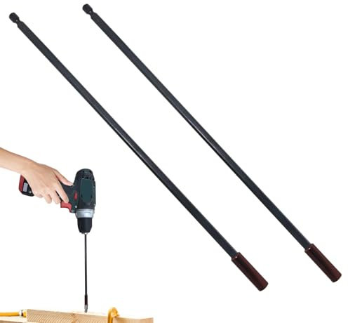 2PCS 300mm Drill Bit Extension Bar, Powerful Magnetic Drill Bit Holders, Extension Holder for Quick-Change Impact Drive, Magnetic Screwdriver Tool Holders Impact Duty 1/4 Inch Hex Shank S2 Steel