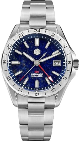 TACTICAL FROG San Martin NH34 GMT SN0129-G-B GMT 100 m wasserdichte Taucheruhr Mit Saphirglas, Tiefblau