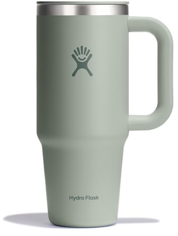 Hydro Flask Coffee Travel Tumbler Mug – Insulated Stainless Steel, Leak Resistant Hot & Iced Coffee Cup 24 Oz Agave Green