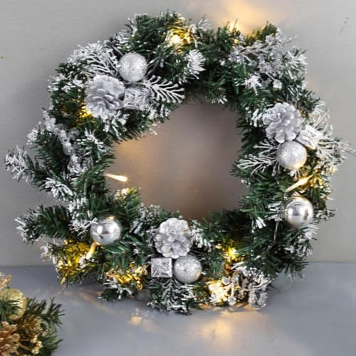 Corona decorativa de Navidad, corona de Navidad LED, corona de puerta, corona de adviento, corona de mesa, decoración de Navidad, decoración de puerta y mesa para Adviento y Navidad