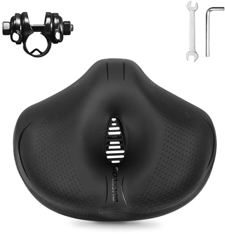 AEYINO Selle de vélo surdimensionnée pour homme et femme, plus large avec rembourrage en mousse souple, selle de vélo ergonomique sans nœud pour VTT, vélo de ville, vélo de route et vélo d'appartement