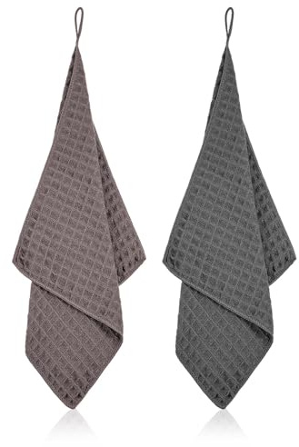 LLOUSSAK 2 Stück Doppelseitige Faser Barista Tuch, Spüllappen Wiederverwendbare Geschirrtücher Mit Poly-Mesh-Scheuerseite, Lebensmittelsichere Spültücher Ohne Plastik 30 cm X 30 cm