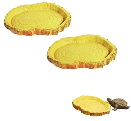 Accessori per tartarughe, ciotola per acqua, terrario, ciotola per acqua rettili, ciotola per acqua, ciotola per terrario, ciotola, accessori per serpente, tartaruga, geco, 2 pezzi