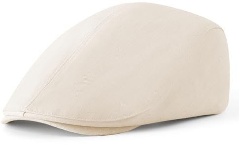 BABEYOND Mens Flat Cap Gatsby Cap Peaky Blinders Hat LightBeige