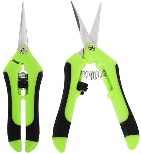 KONTONTY 2 Piezas Tijeras de Podar Jardín con Mango Plástico y Acero Inoxidable Profesionales y Portátiles para Cortar Ramas Plantas y Bonsáis