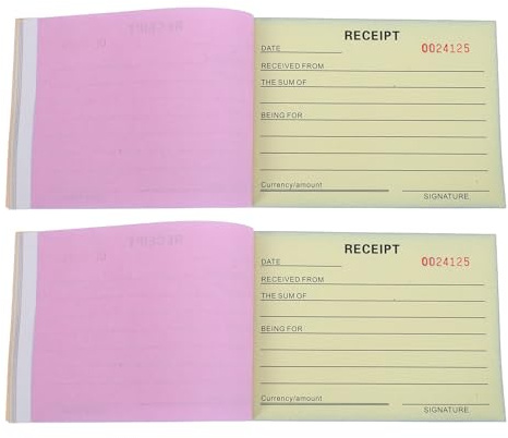 JUMPLAWN Blocs de reçus de factures et bons de commande 3 volets, 2pcs papier épais, format 14,6 x 10,5 cm, pour expéditions et gestion commerciale en