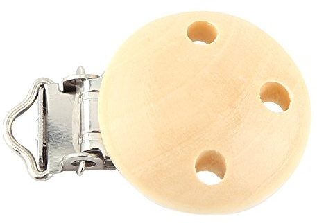 Ejoyous Nappklämma, Naturligt trä Babynappklämmor 10-pack, Runda 3-håls Bröstvårtspännen, Lätt Lätt Att Rengöra, för Spädbarn Lugnande Hantverk Smycken Kläder Användning