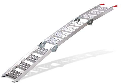 1x ConStands Alu III - Auffahrrampe Motorrad Alu Dreifach-Klappbar Auffahrschiene bis 270 kg