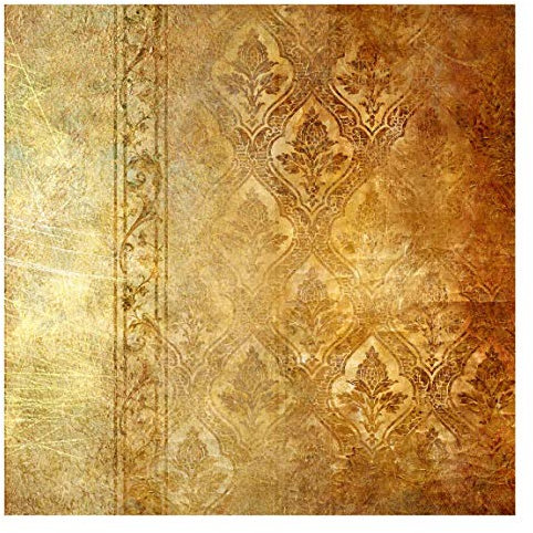 Bilderwelten Vintage Mustertapete Retro inkl. Kleister 192x192cm - Vliestapete Made in Germany - Barock Tapete Schlafzimmer - Vintage Tapete Barock - Wandtapete Wohnzimmer Flur T_2466