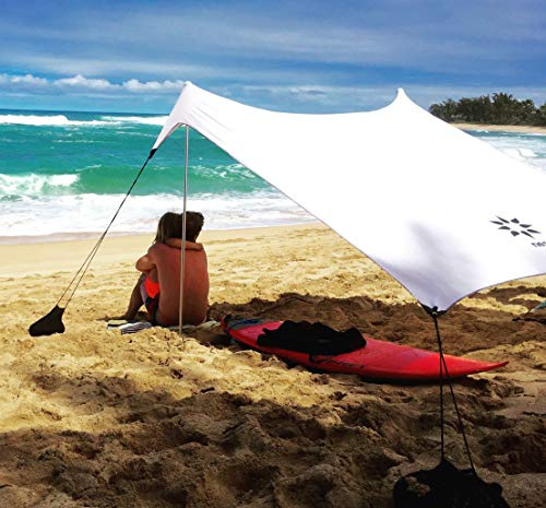Tente de Plage de Tente de Neso avec l'ancre de Sable, Sunshade portative d'auvent - 2.1m 'x 2.1m - Coins renforcés par Brevet (Blanc)