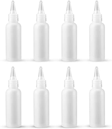 LUTER 8 Pezzi Bottiglia di Plastica per Squeeze, Bottiglie da Spremere Piccole in Plastica Trasparente da 2 Once Mini Bottiglia Vuota per Salsa, Vernice, Bricolage, Arte, Liquidi, Artigianato
