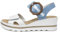Rieker Damen-Sandalen 64870, dünne Sandalen, White Light Blue, 41 EU