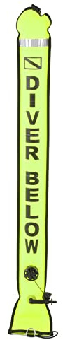 Marcador de superficie de buceo de 120x15 cm, boya Tubo de señal de marcador de superficie inflable de alta visibilidad, Accesorio de boya de marcador de señal de superficie de buceo inflable(Verde)